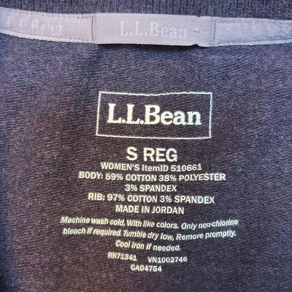 L.L.Bean (Size Small) Cozy Sweatshirt, Split-Hem- Darkest purple Heather - Picture 5 of 6